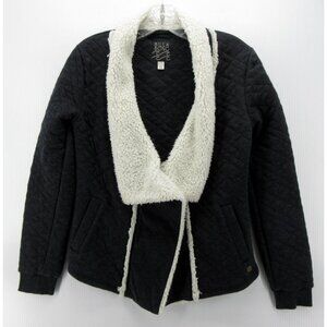 Billabong Jacket Small Wrap Open Cardigan Quilted Plush Fleece Sherpa